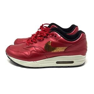 Nike Air Max 1 Women’s Red Gold Sequin